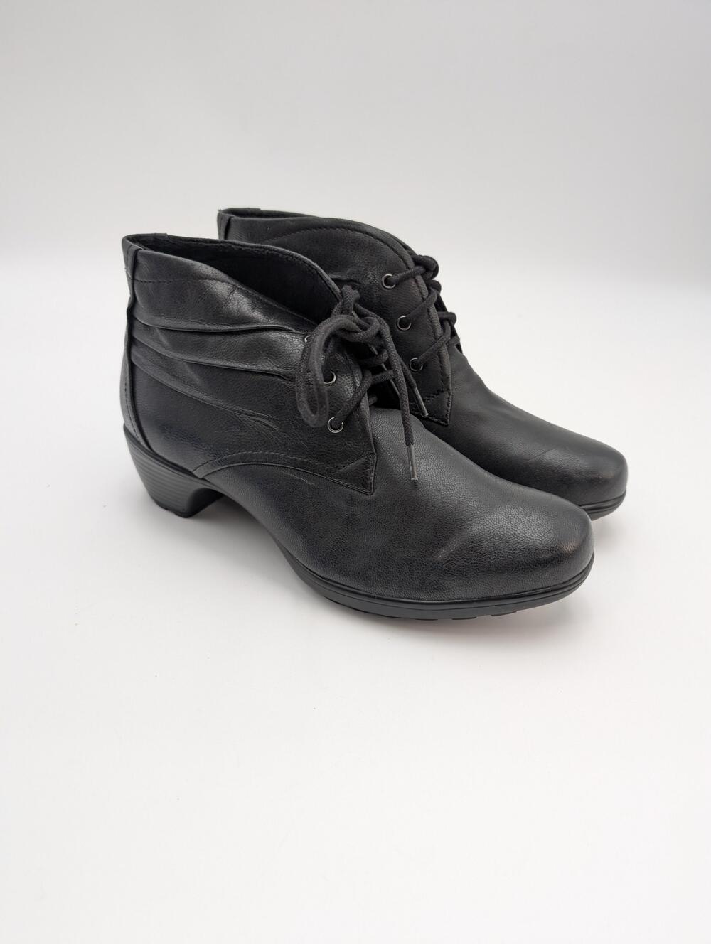 Romika Boots Womens Size 6.5 Black Leather Ankle Lace Up Booties New Comfort
